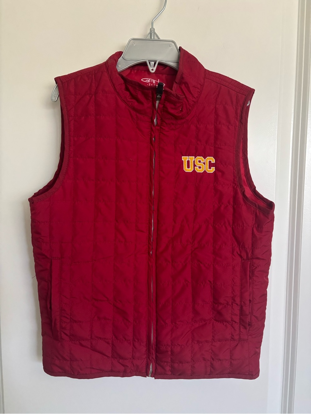 USC Girls Quilted Red Vest with Embroidered Logo